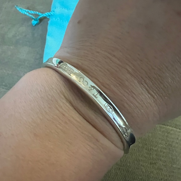 Narrow Tiffany & Co. Silver 1870 Cuff Bracelet - Picture 3 of 4